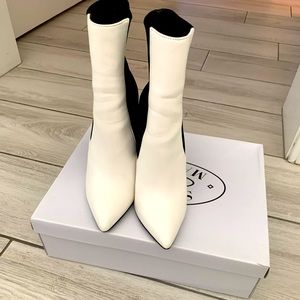 Steve Madden Divinity White Multi sexy booties